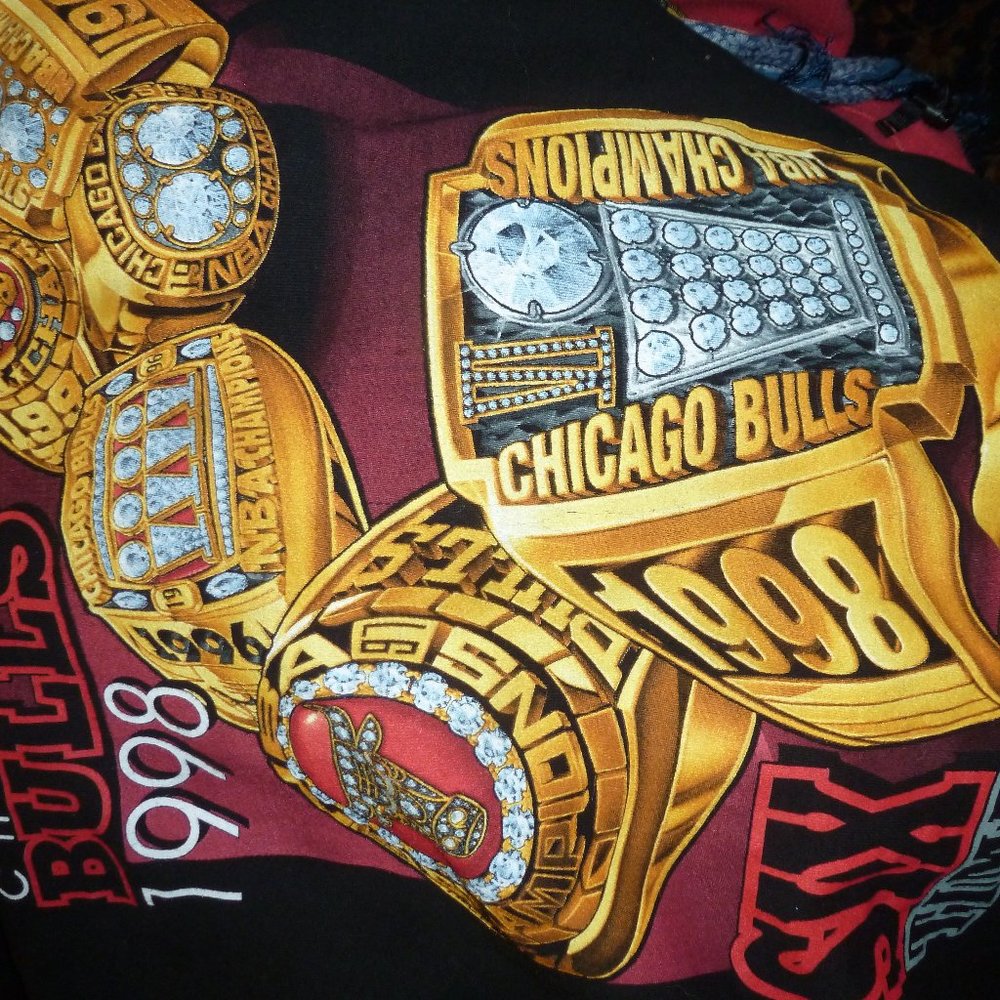 1998 CHI BULLS 6 time champion t-shirt Chicago Vintage Michael Jordan Sz M - Picture 7 of 11